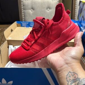 Kids size 1 Adidas Red Sneakers